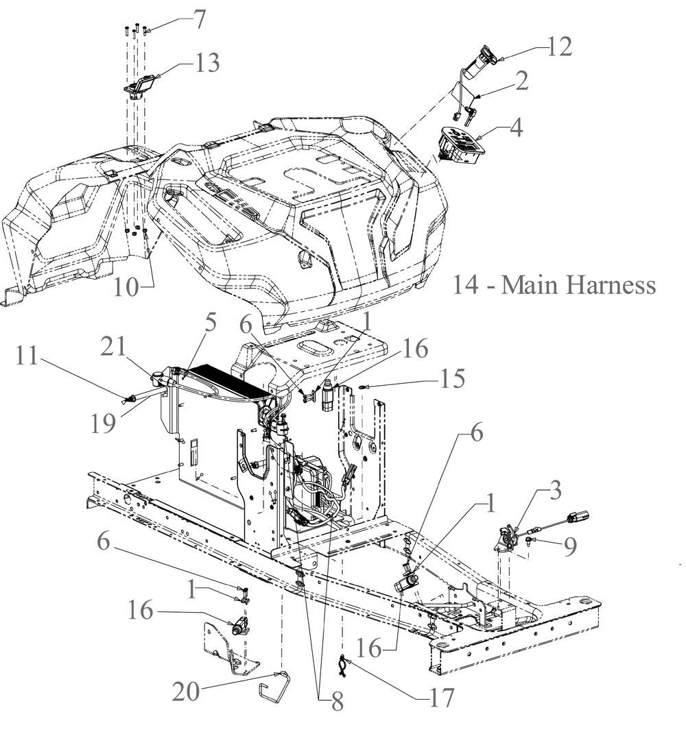 Electrical Diagram and Parts List for CC30E (33BA27JDB10)(2023) Cub Cadet Lawn Tractor Accessories